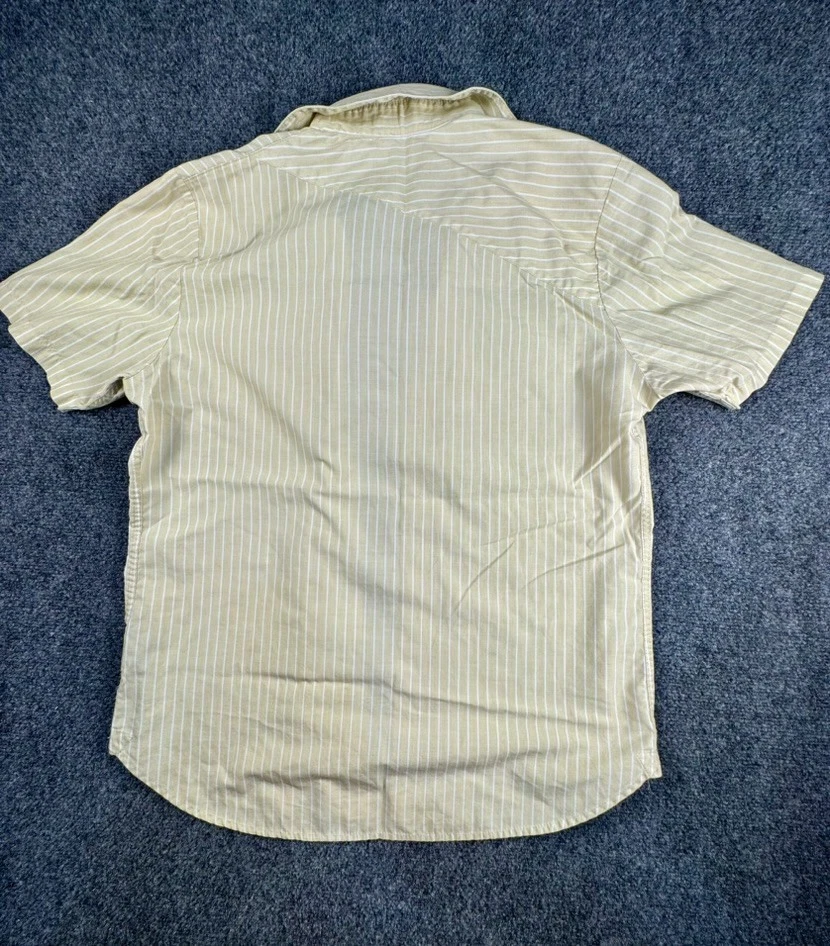 Volcom Mens Yellow Classic Fit Long Sleeve Button Up Striped Shirt Size Small - Image 2 of 4