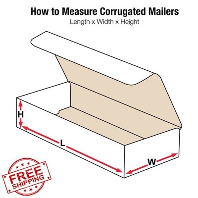 BOX USA Mailer Boxes 12''x4''x2'' - 50pc Corrugated Cardboard