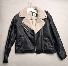 Pimkie Lederjacke Gefüttert Größe S Schwarz