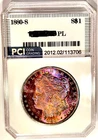 1880-S Gem BU +++ PL Proof-like Vibrant Reflective Monster Toned Morgan Dollar