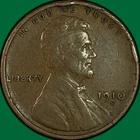 1910-S Lincoln Wheat Cent Extremely Fine XF Coin, Rim Scratched #41969