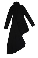 Zara Dress Womens M Black High Neck Long Sleeve Asymmetric Drape Cocktail Party