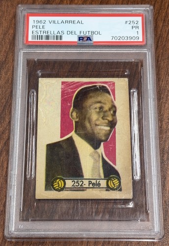1962 Pele Villarreal Estrellas Del Futbol #252 PSA 1 Brazil Soccer Legend