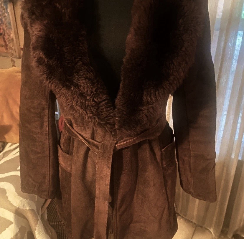 70's Penny Lane Suede and Faux Fur CoatMade in ArgentinaSize: XS - Image 4 of 4
