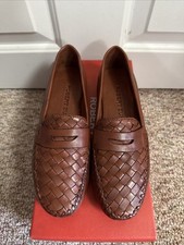 ROBERT ZUR Petra Loafter Brown Shoes Women's Woven Leather Size 7 AA NEW