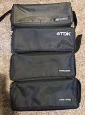 Case Logic TDK Vintage Cassette Case Zipped Storage Black 15 Capacity Lot Of 4