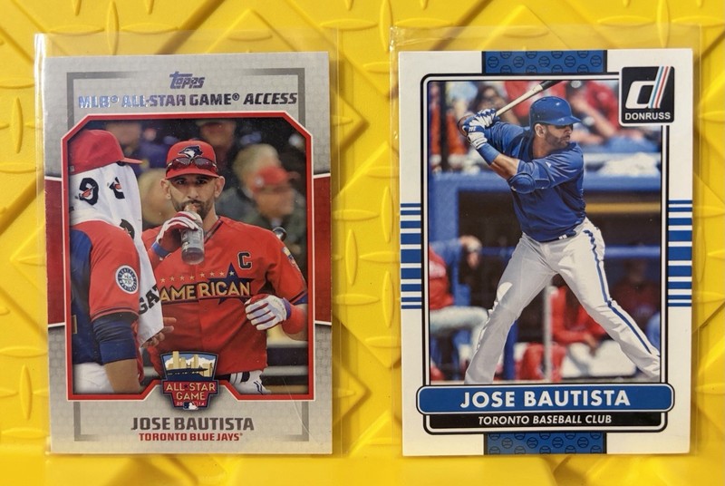 Jose Bautista Toronto Blue Jays 2 Card Lot Topps All-Star Game Access Donruss