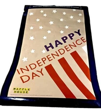 Waffle House Poster Happy Independence Day Never Used 34.5"x23" For Picture Read