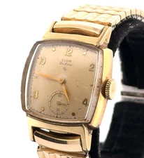 Vintage 26mm Elgin De Luxe 10k Gold Filled Automatic Men’s Wristwatch - Working