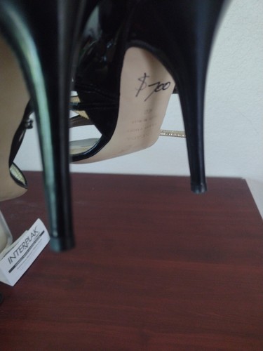 Escada strappy pointed high heel sandals 40 9 US black patent leather open toe - Picture 6 of 18