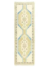 Farmhouse Style 2x6.1 ft Turkish Oushak Runner - Kitchen, Hallway, Entryway Rug