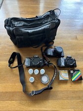 Vintage Pair Minolta 7000 Cameras With Pentax A3000 Camera Including Films.
