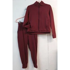 Public Red WM Small (26/28) Merlot Red Jogger Jacket 2 Piece Set
