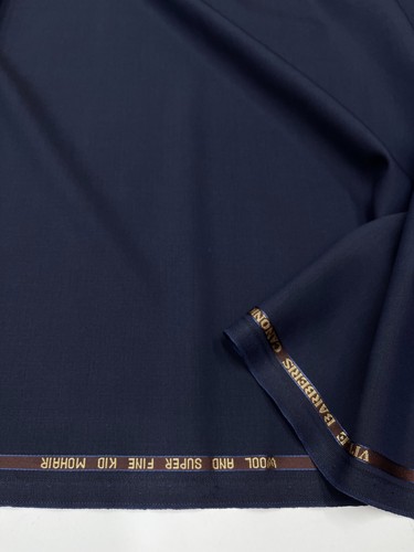Navy Blue 120s Wool & Kid Mohair Suiting Fabric VITALE BARBERIS CANONICO 1.5 m - Picture 7 of 10