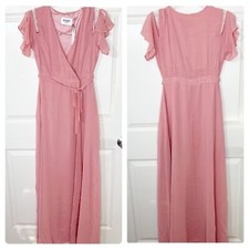 NWT BB Dakota Chiffon Maxi Wrap Dress Melon Sorbet Women's Sz XS