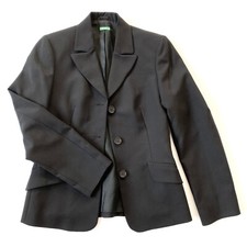 United Colors of Benetton Womens US 2 IT 38 Black Suit Blazer Made in Italy