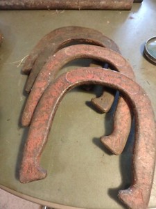 4e-vintage set of 4 DULUTH horseshoes- DOUBLE RINGER 2 1/2 lb.