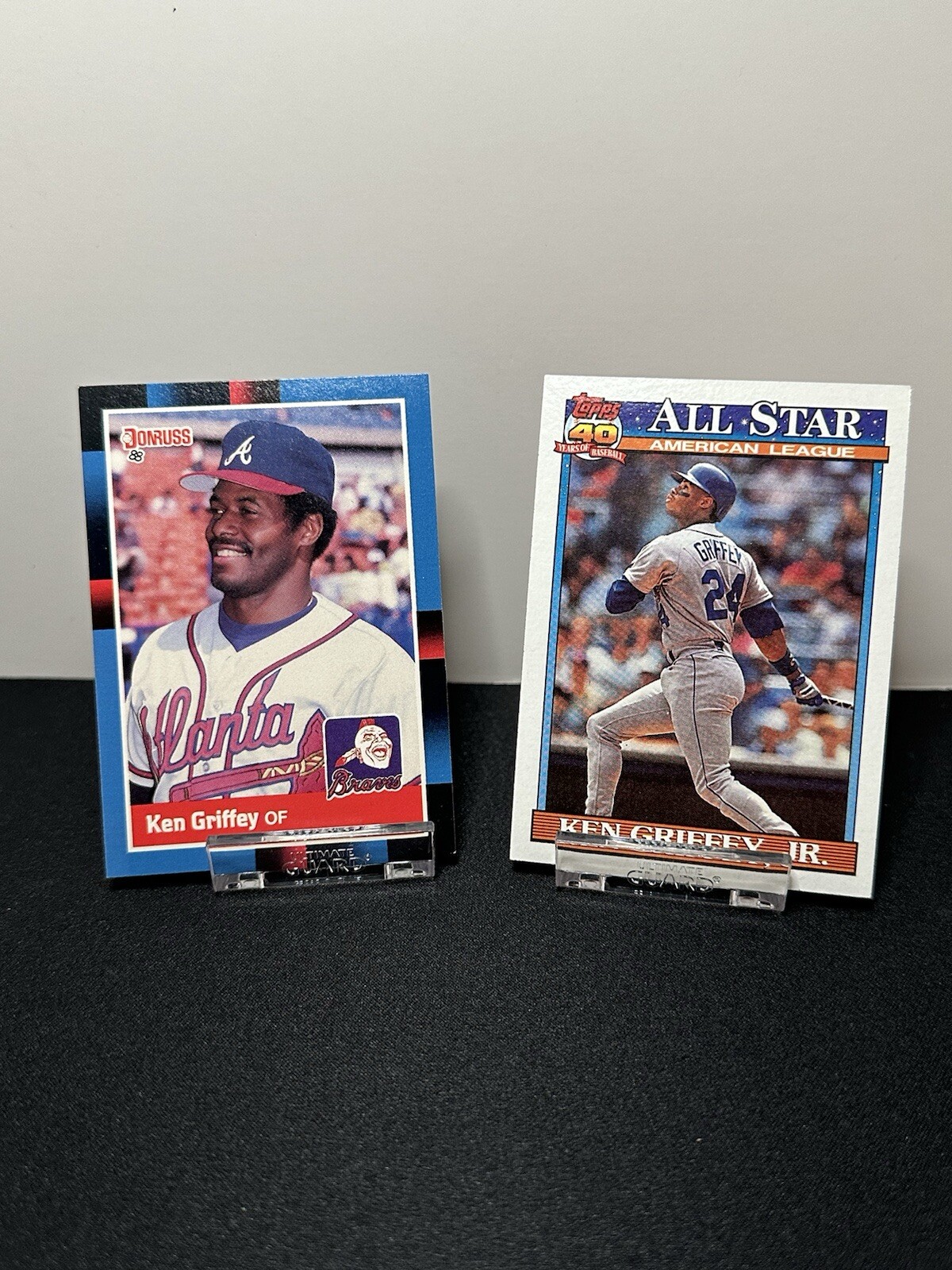 Father and son! 1988 Donruss - #202 Ken Griffey with 1991 Topps Ken Griffey #392