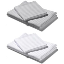 Hotel Bettwäsche Damast Streifen Baumwolle Satin Reißverschluss Nele aqua-textil