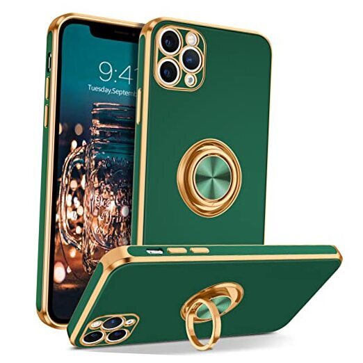 for iPhone 11 Pro Max Case, Phone Case iPhone 11 ProMax, Slim Dark Green/Gold