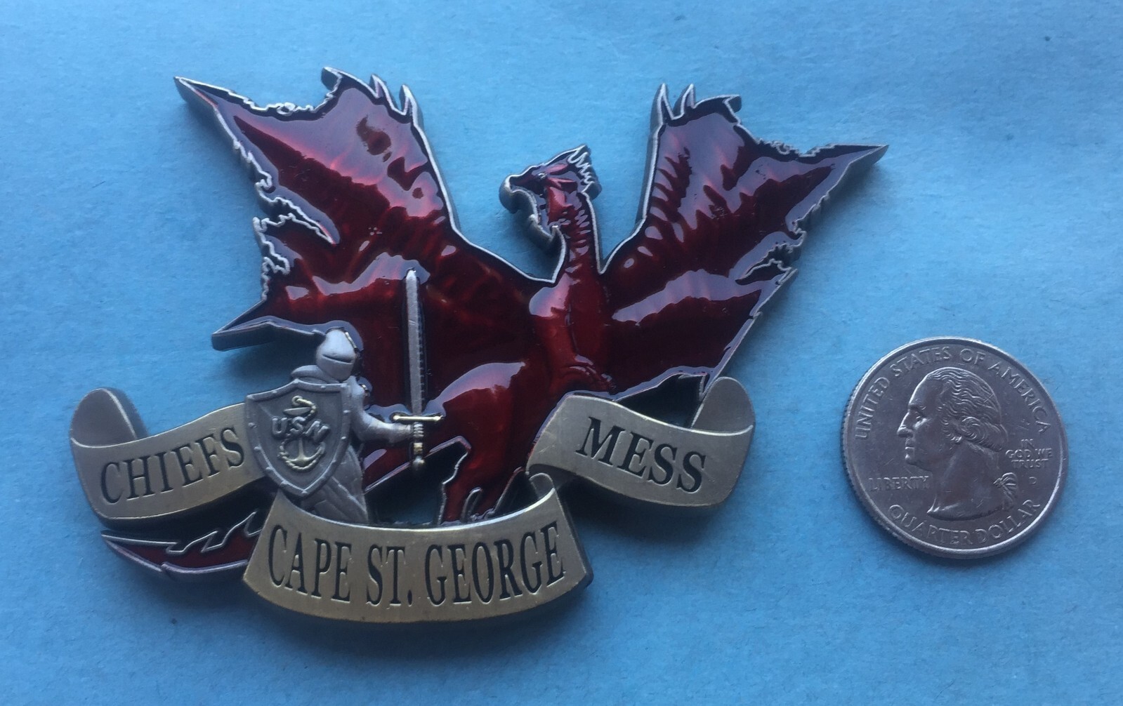 US NAVY CHALLENGE COIN USS CAPE ST. GEORGE (CG-71) CHIEFS MESS / CPO-image