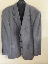 Atelier Torino Mens Herringbone Blazer Jacket Grey Size 41R New Wool 2 Button