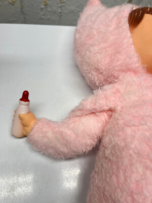 Rushton Style Pink Bunny Plastic Face Baby Plush Vintage Cute! | eBay