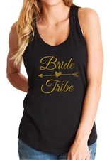 Womens Tank Top Bride Tribe Shirts Bridesmaid Bachelorette Squad Bridal Party