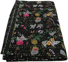 Indian Handmade Quilt Vintage Kantha Bedspread Throw Cotton Blanket Gudari