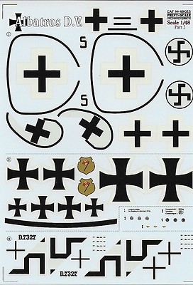 PRINT SCALE DECALS 48-023 ALBATROS D.V Pt2 1/48 für EDUARD, REVELL 