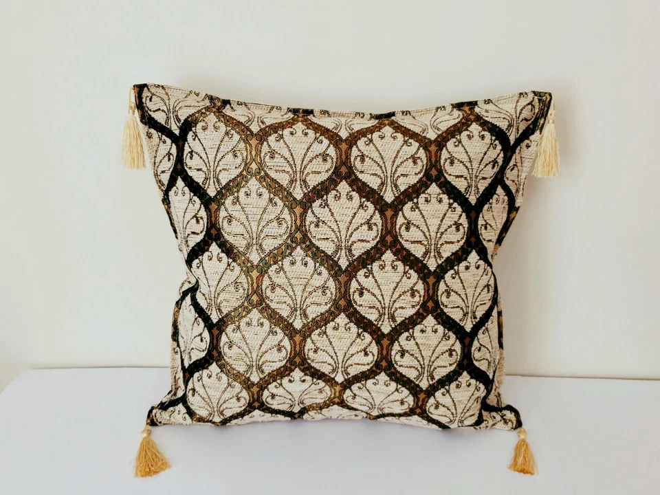 Traditional Ottoman Boho Mosaic Cushion Pillowcase Set of Two 17" X 17" Inches - Image 2 of 4