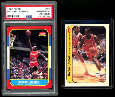 1986-87 Fleer Basketball Set Michael Jordan Rookie #57 & Sticker