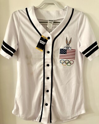 Bugs Bunny & Looney Tunes  Baseball Jersey Team  USA  Olympic  Women Size S NWTS