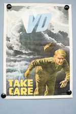 US Army Mai 1946 WW II Poster Take Care VD veneral disease Plakat Schiffers