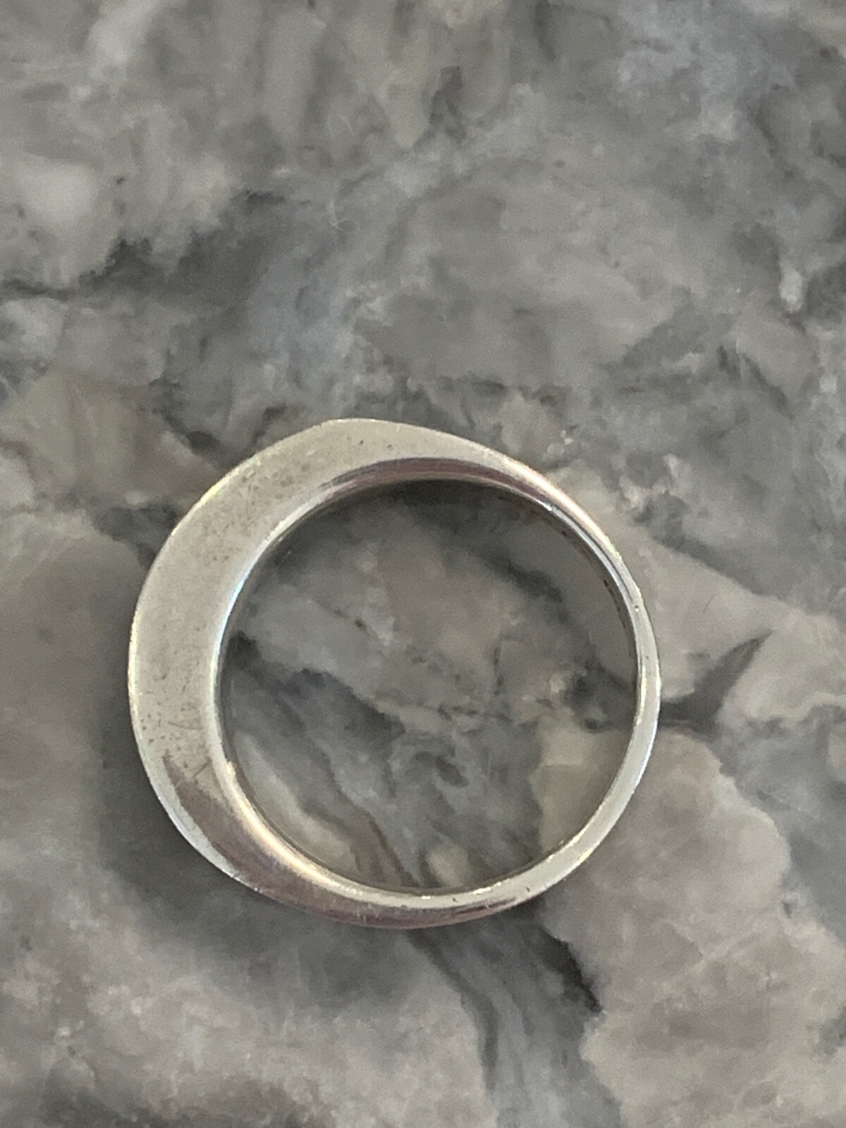 Vintage Solid Silver Hallmarked Ring  Thick Brush… - image 3