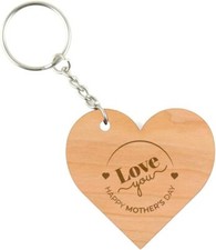 Mother's Day Keychain: Wooden Keepsake with Heartfelt Quotes - 2"x2"