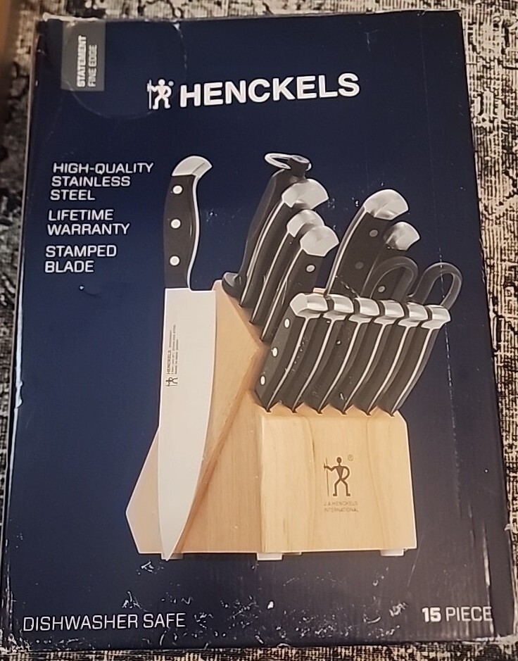HENCKELS Premium Quality 15-Piece Knife Set with Block, Razor-Sharp