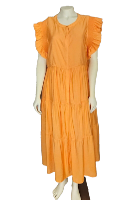 english factory orange dress New English Factory Women's Orange Elastic Detail Sleeveless Dress Size S