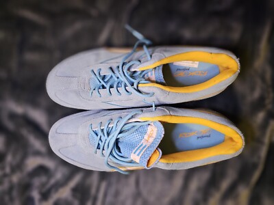 Reebok RBK Lunza Top 4 Argentina  Blue Yellow White Suede  Men's Size 10 RB 601
