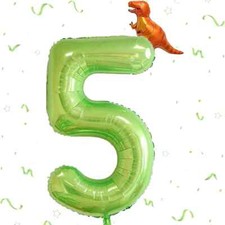 5th Dinosaur Green Birthday balloons,40inch number 5 Mini Dinosaur Aluminium Bal