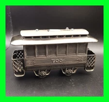 Unique UNFIRED Vintage Metal Trolley Car Rare Shields Push Button Petrol Lighter