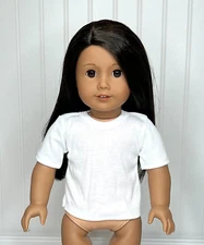 White Tee Shirt Blank T Shirt Fits Most 18" Dolls Like American Girl NEW