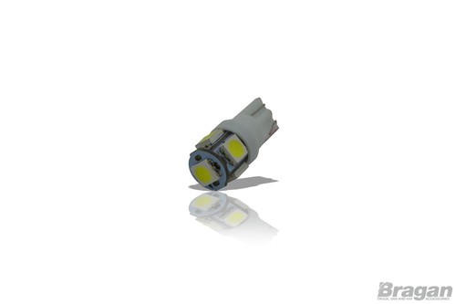 2x 12v/24v T10 W5W 501 Capless Wedge 5 SMD 5050 LED WARM White Park Light Bulbs - Picture 5 of 6