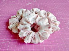 Handmade Pink Christmas Tree Bullet Knit Scrunchies, 1/2" and 1/4" Elastic