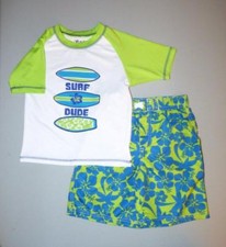 iXtreme Little Boys' 6 Surf Dude 2 Pc. Swim Shorts Rashguard Set NWT 48
