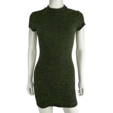 Mod Ref Cut Out Back Knitted Ribbed Dress Womens Size S (I10185)
