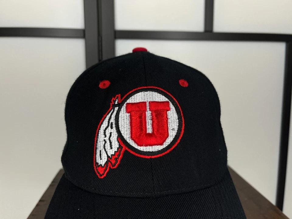 Utah Utes Hat Cap Fitted Adult 7 1/8 Black Red Wool Acrylic Blend Zephyr NCAA - Image 2 of 4