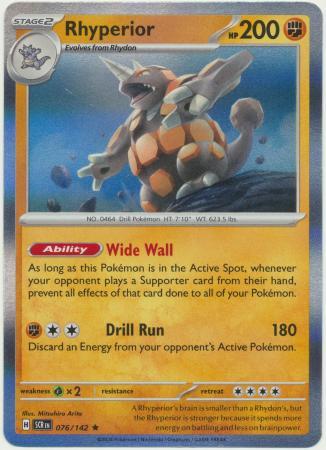 RHYPERIOR 076/142 STELLAR CROWN POKEMON (HOLO, NM)