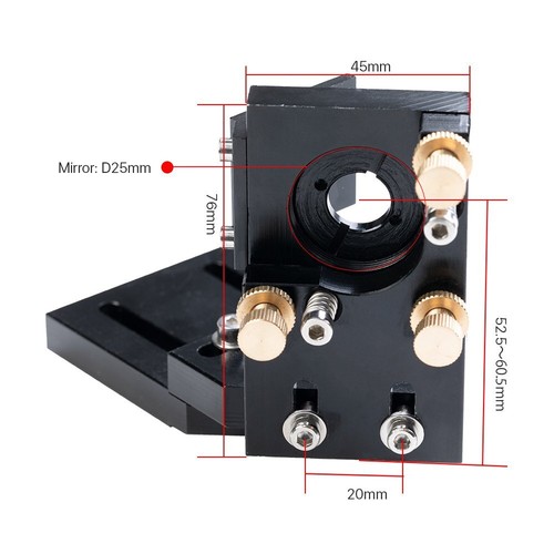 Montaggio specchio testa laser CO2 per macchina per incisione taglierina lenti laser CO2 20 mm - Foto 7 di 35