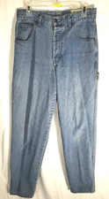 80's Eddie Bauer High Waisted Mom Jeans 12 Button Fly Tapered Lt Wash Carpenter